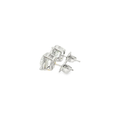 14K White Gold GIA Certified Earrings Set