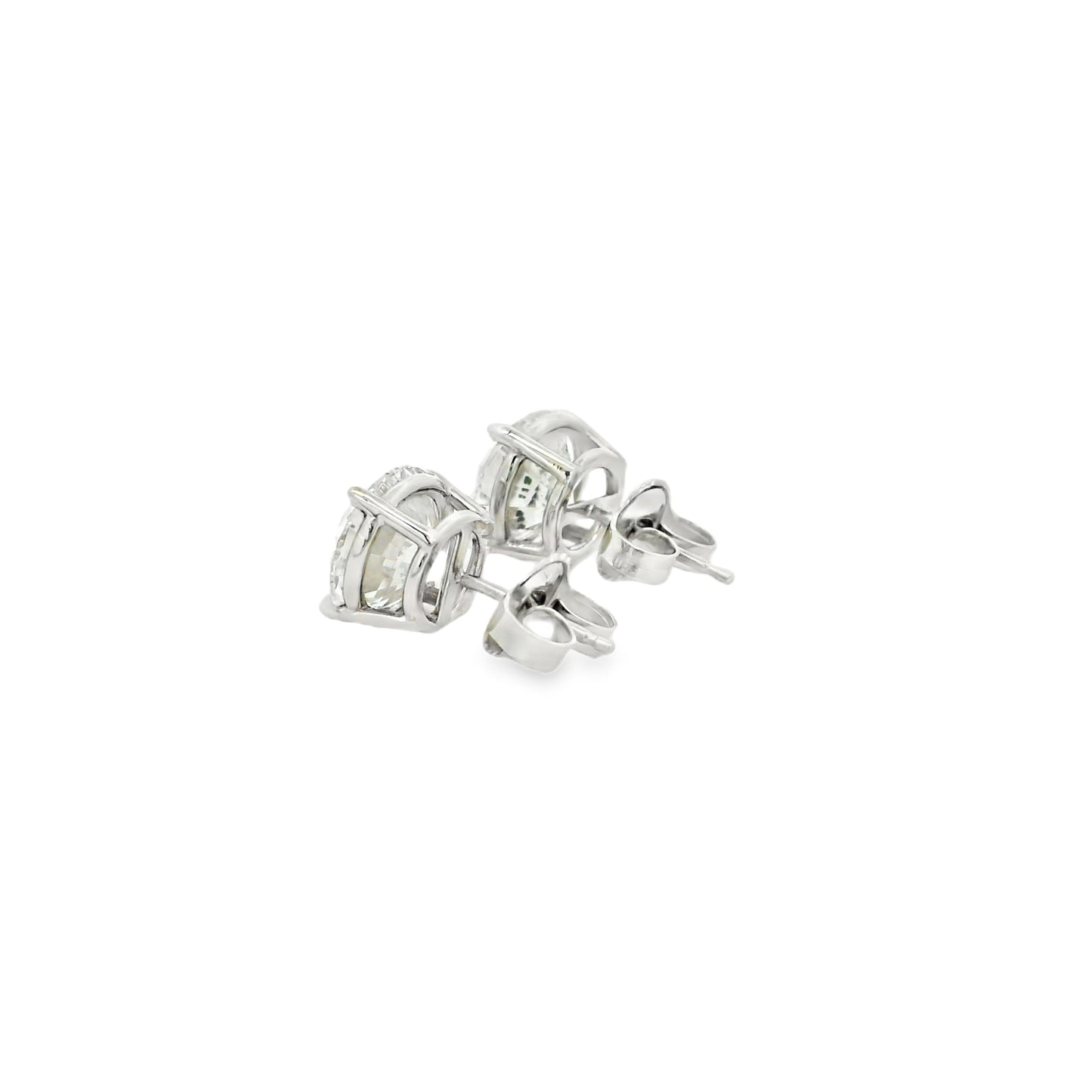 14K White Gold GIA Certified Earrings Set