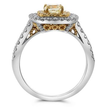 Cushion Fancy Yellow Diamond Ring — view 2