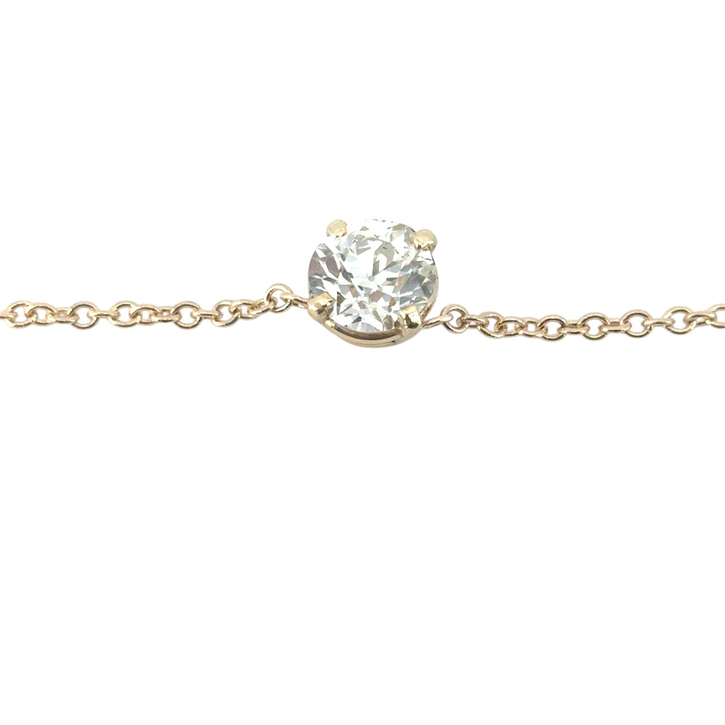 GIA Certified 1.20cw Round Brilliant Diamond on a 14k Yellow Gold Necklace