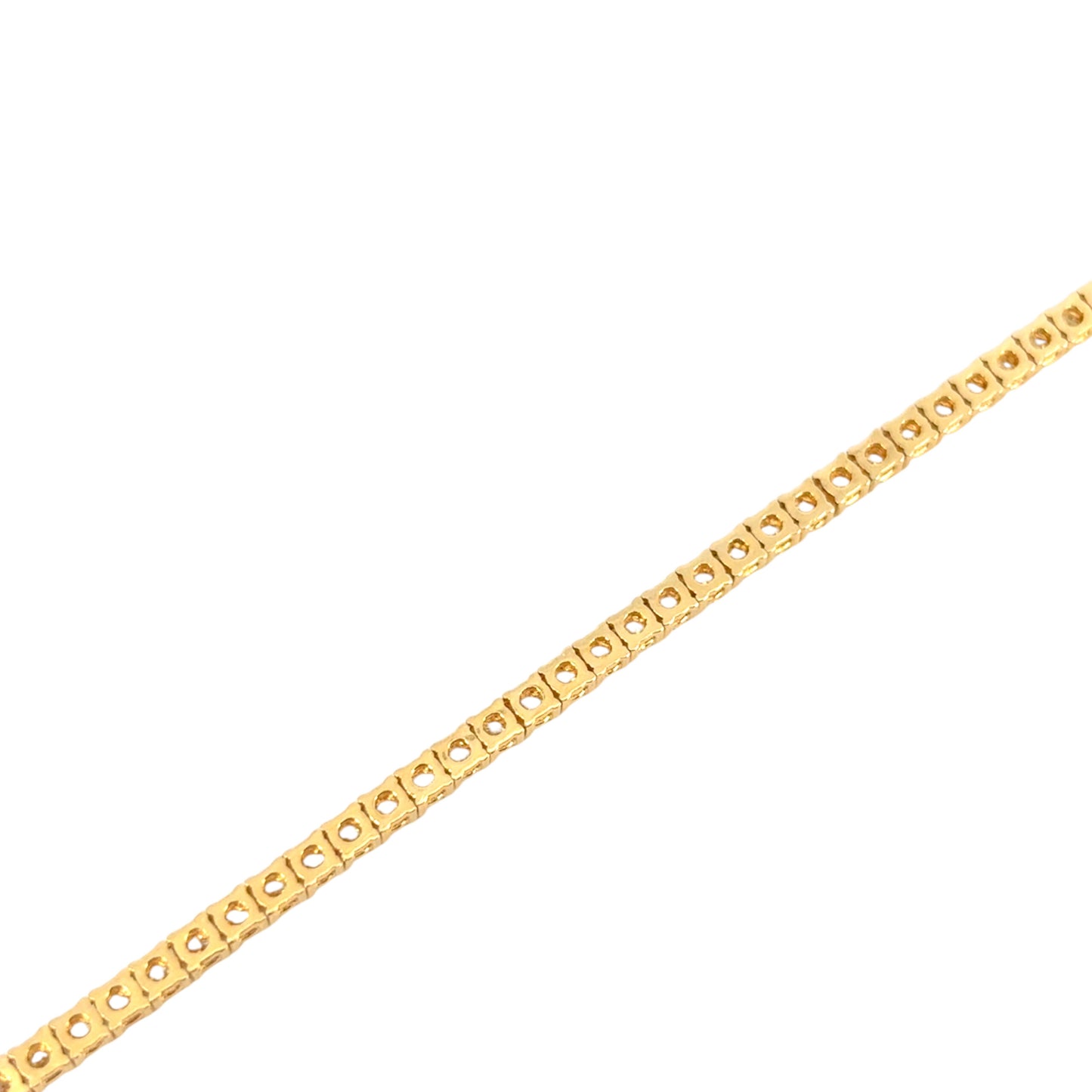 14k Yellow Gold 1.66ctw Evil Eye Diamond Charm Pendant on a 14k Yellow Gold 8.62 ctw Diamond 22" Tennis Chain Necklace