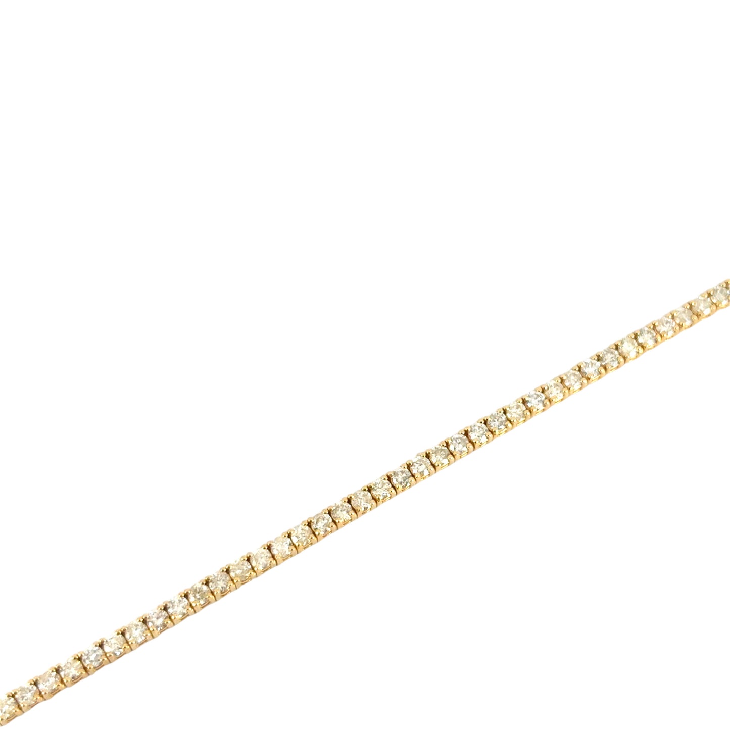 14k Yellow Gold 1.66ctw Evil Eye Diamond Charm Pendant on a 14k Yellow Gold 8.62 ctw Diamond 22" Tennis Chain Necklace