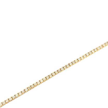 14k Yellow Gold 1.66ctw Evil Eye Diamond Charm Pendant on a 14k Yellow Gold 8.62 ctw Diamond 22" Tennis Chain Necklace