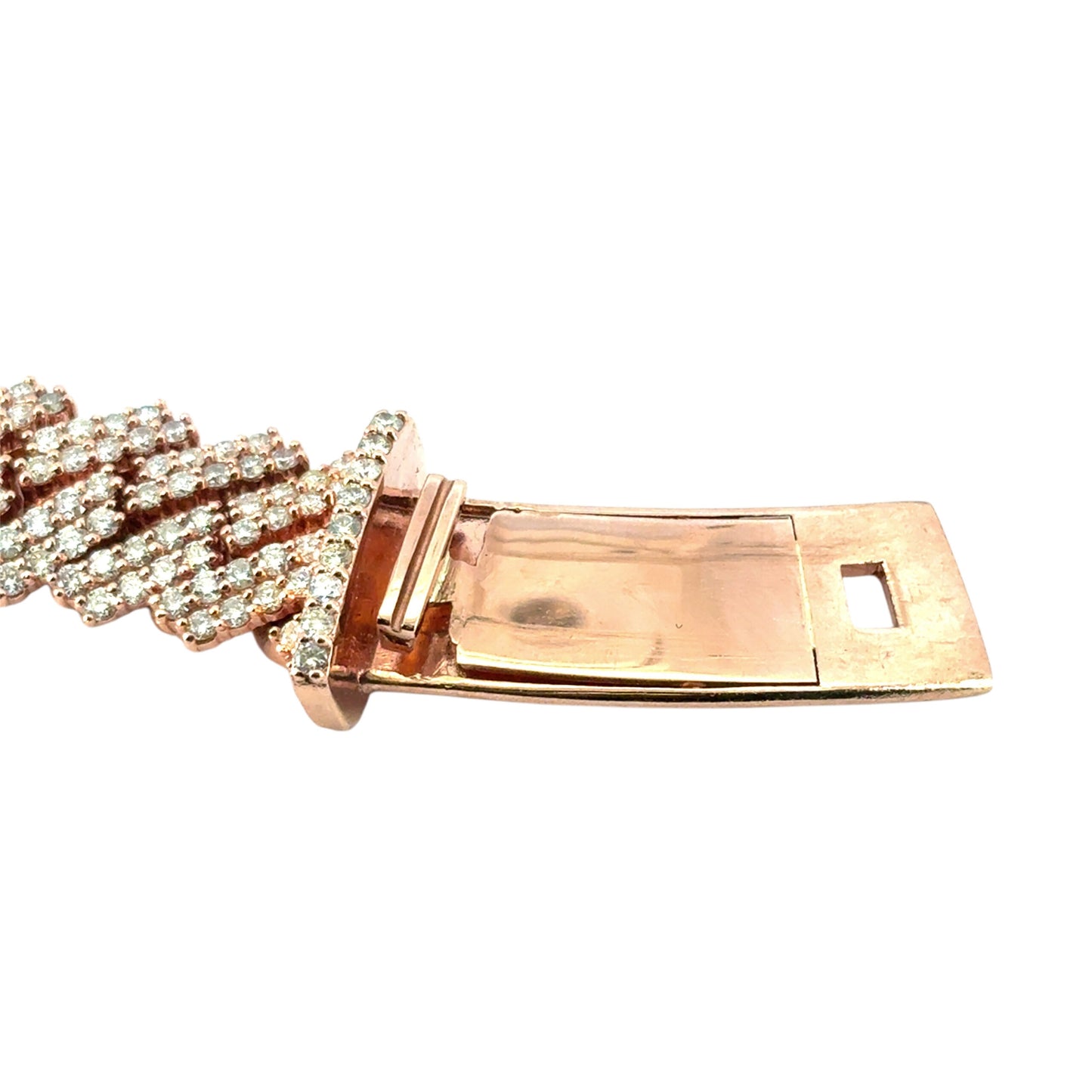 10k Rose Gold 49.8ctw Diamond Pave Cuban Chain Necklace