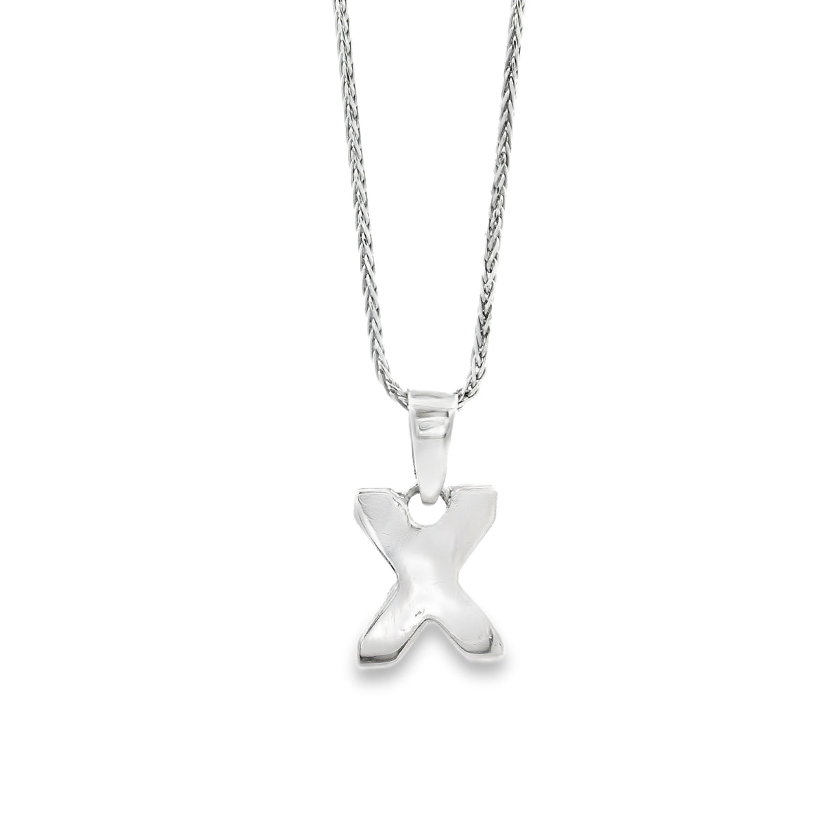 14k White Gold 0.24ctw Pavé Diamond "X" Initial Pendant Necklace