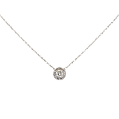 14k White Gold 0.50ctw Diamond Pendant Necklace