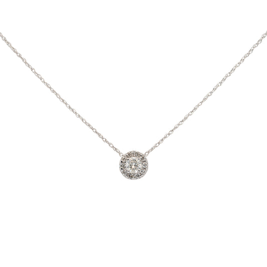14k White Gold 0.50ctw Diamond Pendant Necklace