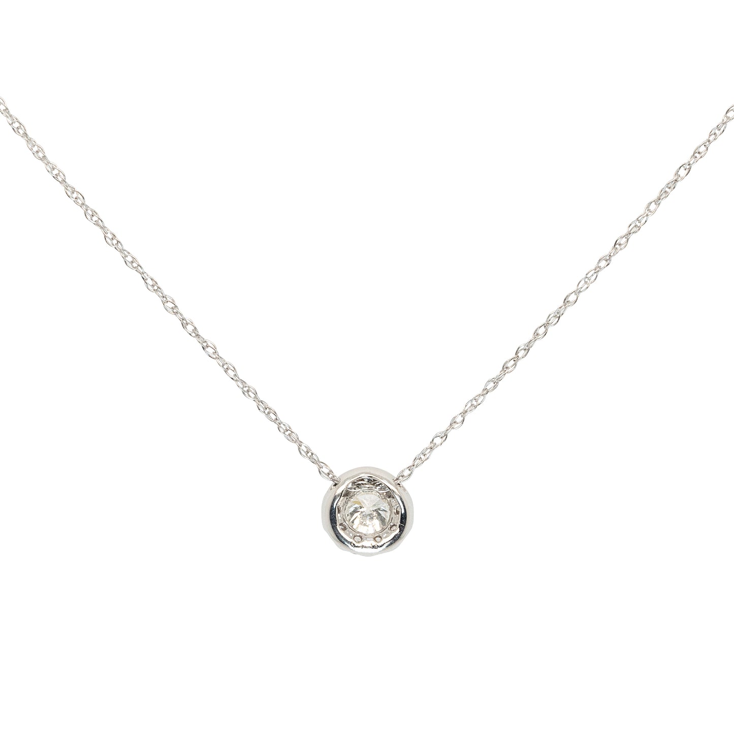 14k White Gold 0.50ctw Diamond Pendant Necklace
