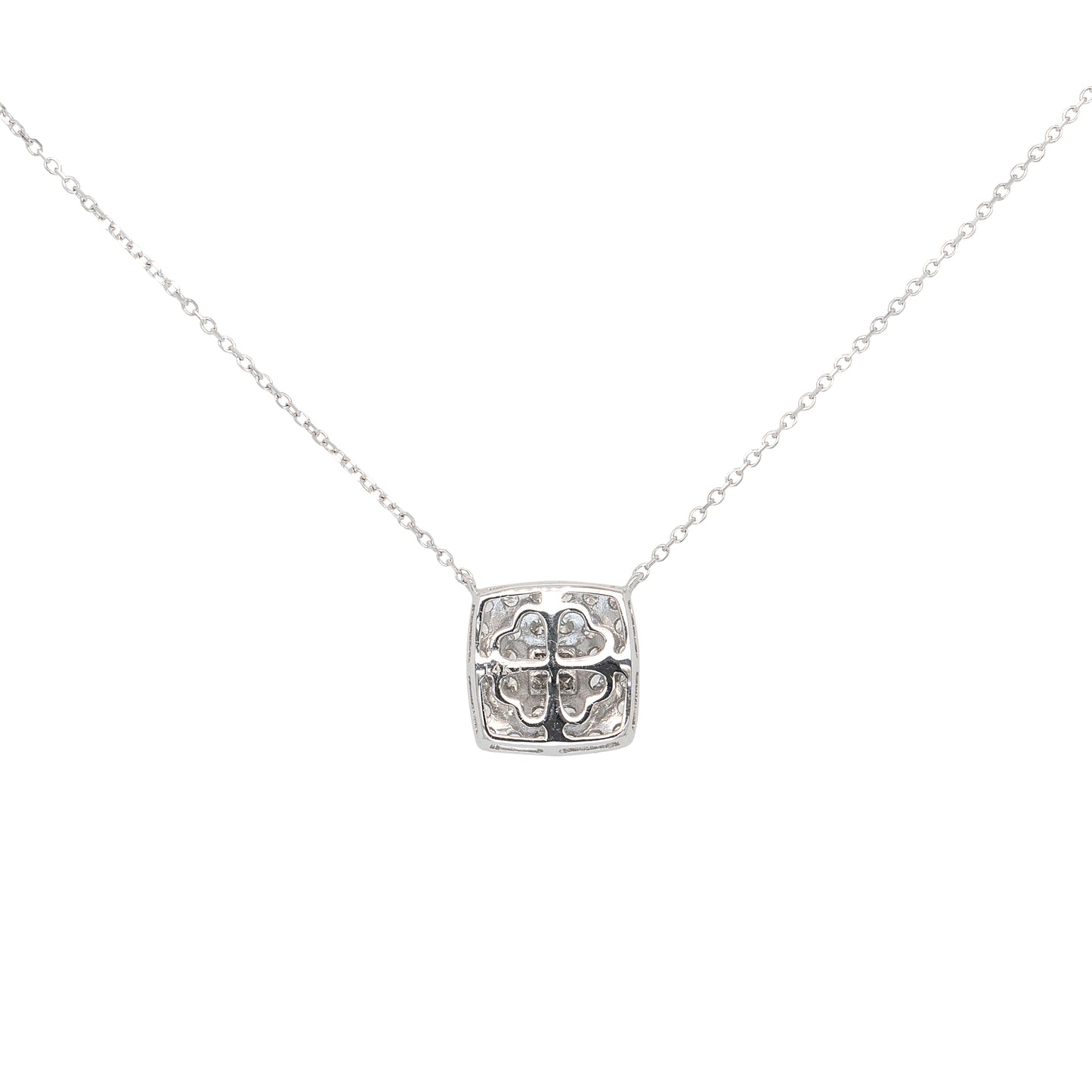 14k White Gold 0.50ctw Natural Diamond Pendant Necklace
