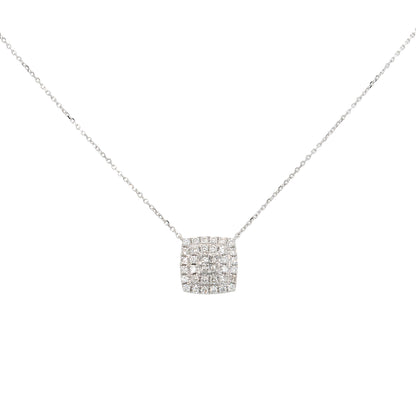 14k White Gold 0.50ctw Natural Diamond Pendant Necklace