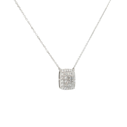14k White Gold 0.50ctw Natural Diamond Pendant Necklace