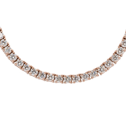 14k Rose Gold Prong Set Diamond Tennis Necklace