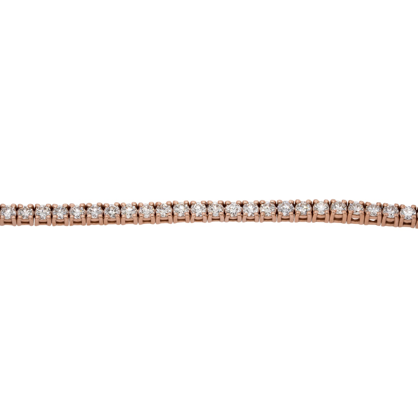 14k Rose Gold Prong Set Diamond Tennis Necklace