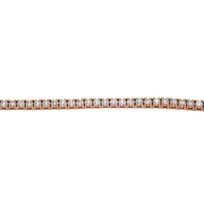 14k Rose Gold Prong Set Diamond Tennis Necklace