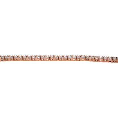 14k Rose Gold Prong Set Diamond Tennis Necklace