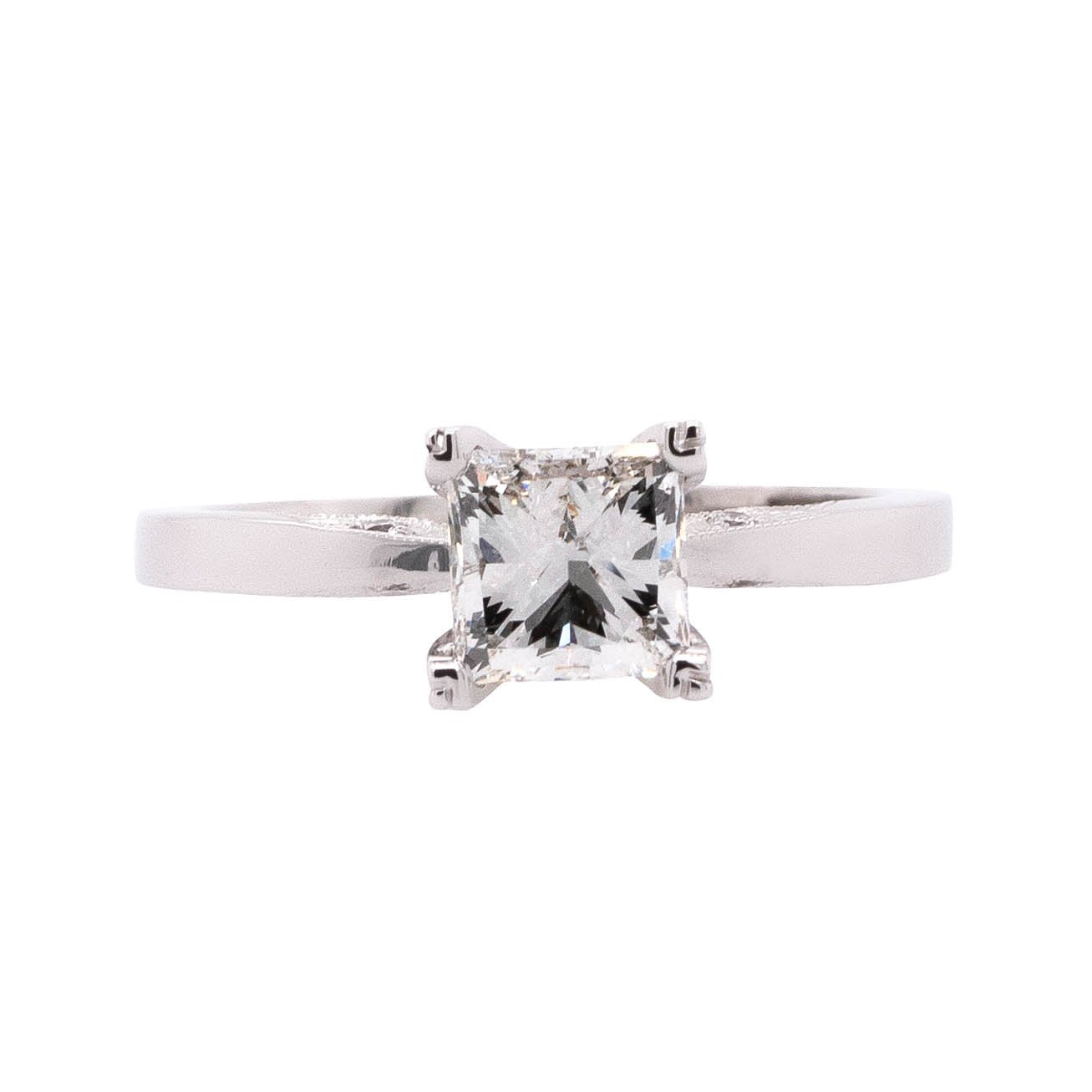 18k White Gold 1.21ctw GIA Certified Princess Cut Natural Diamond Engagement Ring