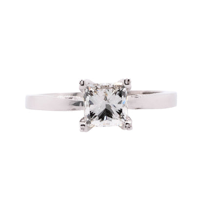 18k White Gold 1.21ctw GIA Certified Princess Cut Natural Diamond Engagement Ring