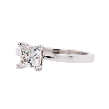 18k White Gold 1.21ctw GIA Certified Princess Cut Natural Diamond Engagement Ring