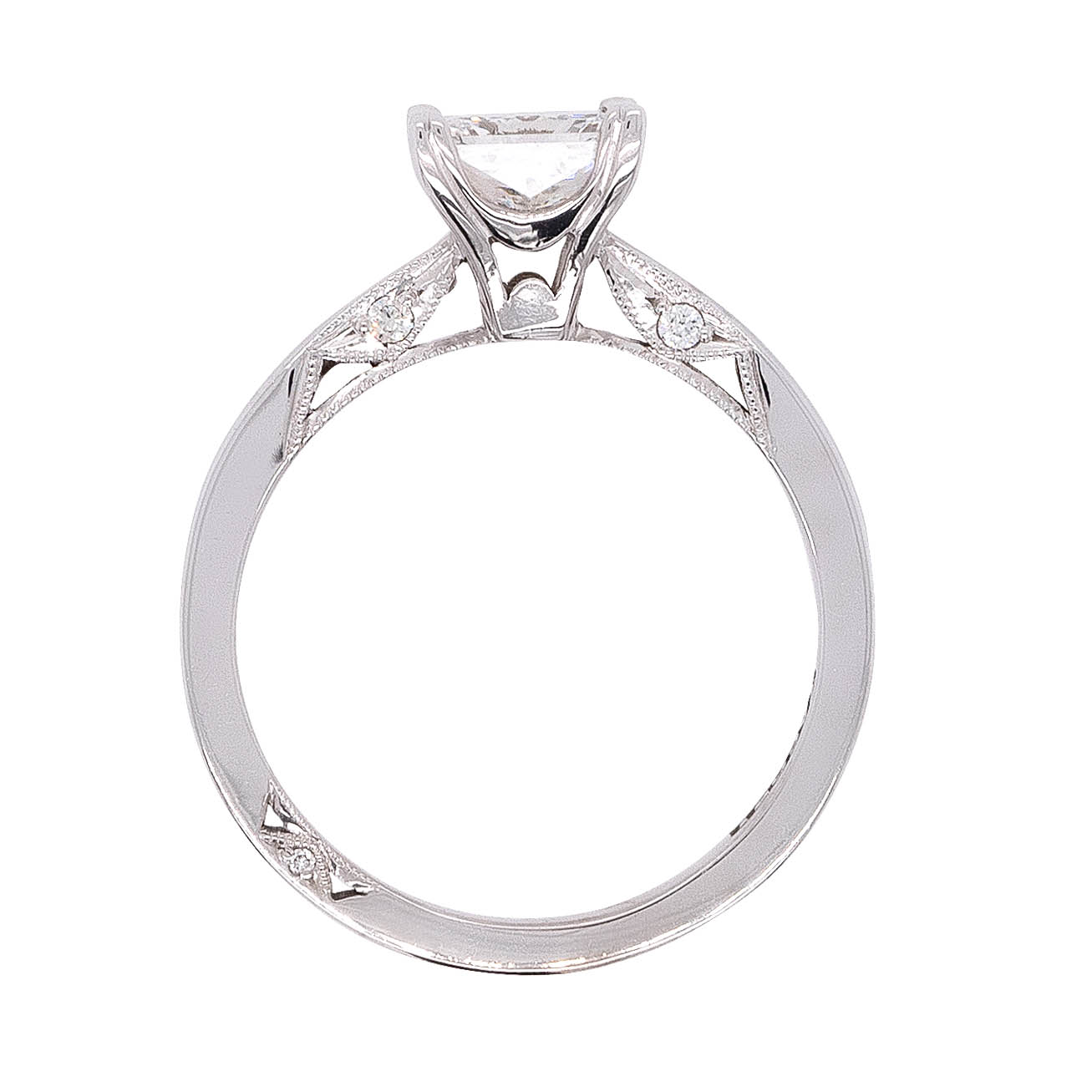18k White Gold 1.21ctw GIA Certified Princess Cut Natural Diamond Engagement Ring