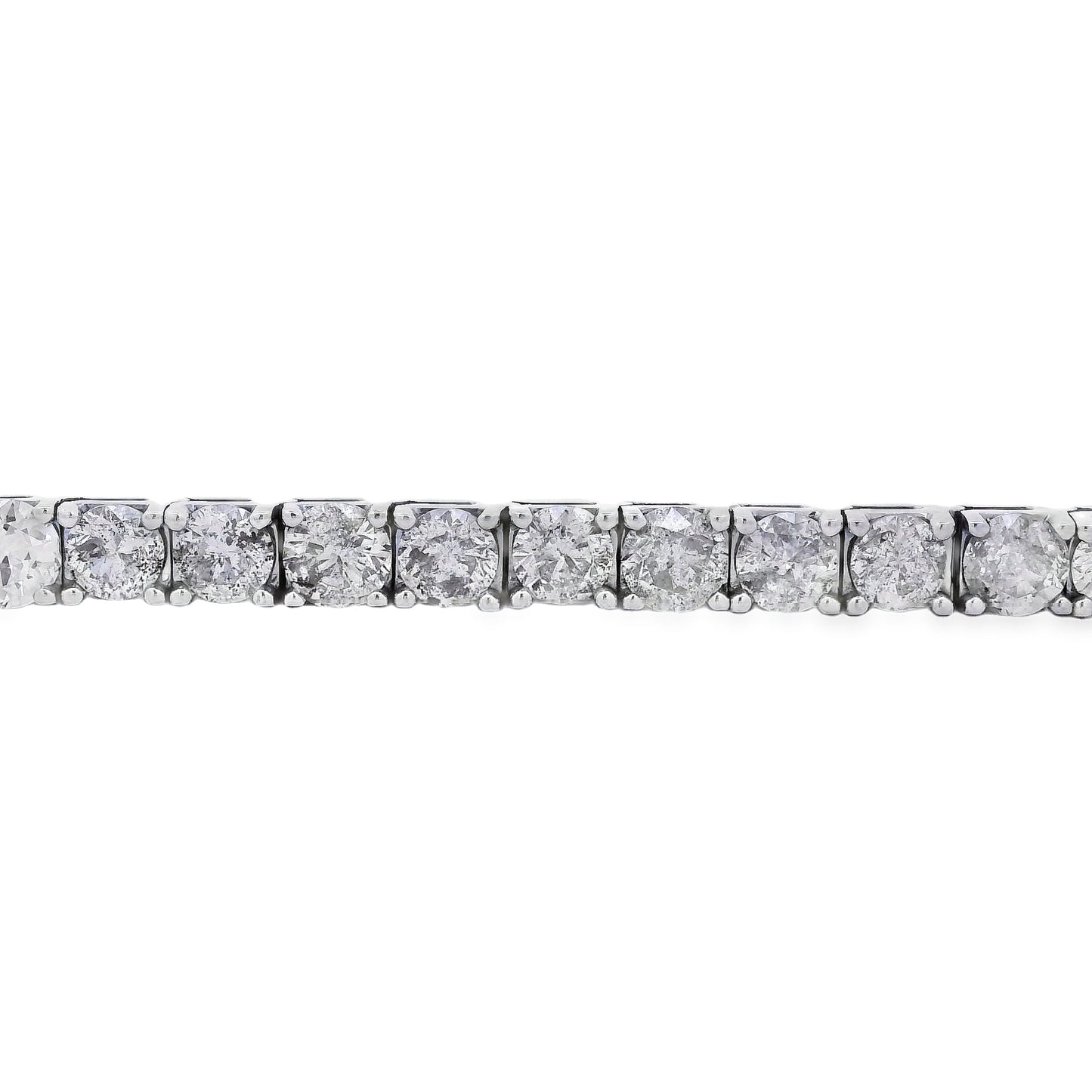 14k White Gold 21.08ctw Round Brilliant Diamond Tennis Bracelet