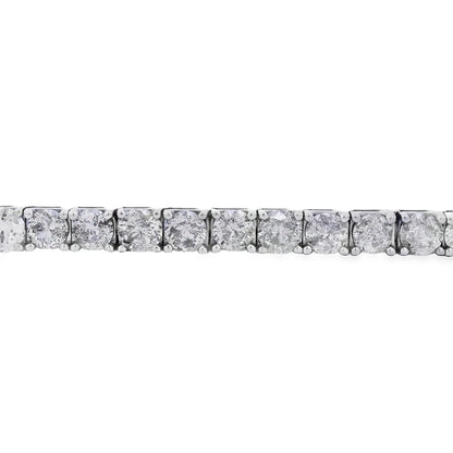 14k White Gold 21.08ctw Round Brilliant Diamond Tennis Bracelet
