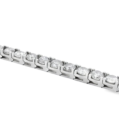14k White Gold 21.08ctw Round Brilliant Diamond Tennis Bracelet