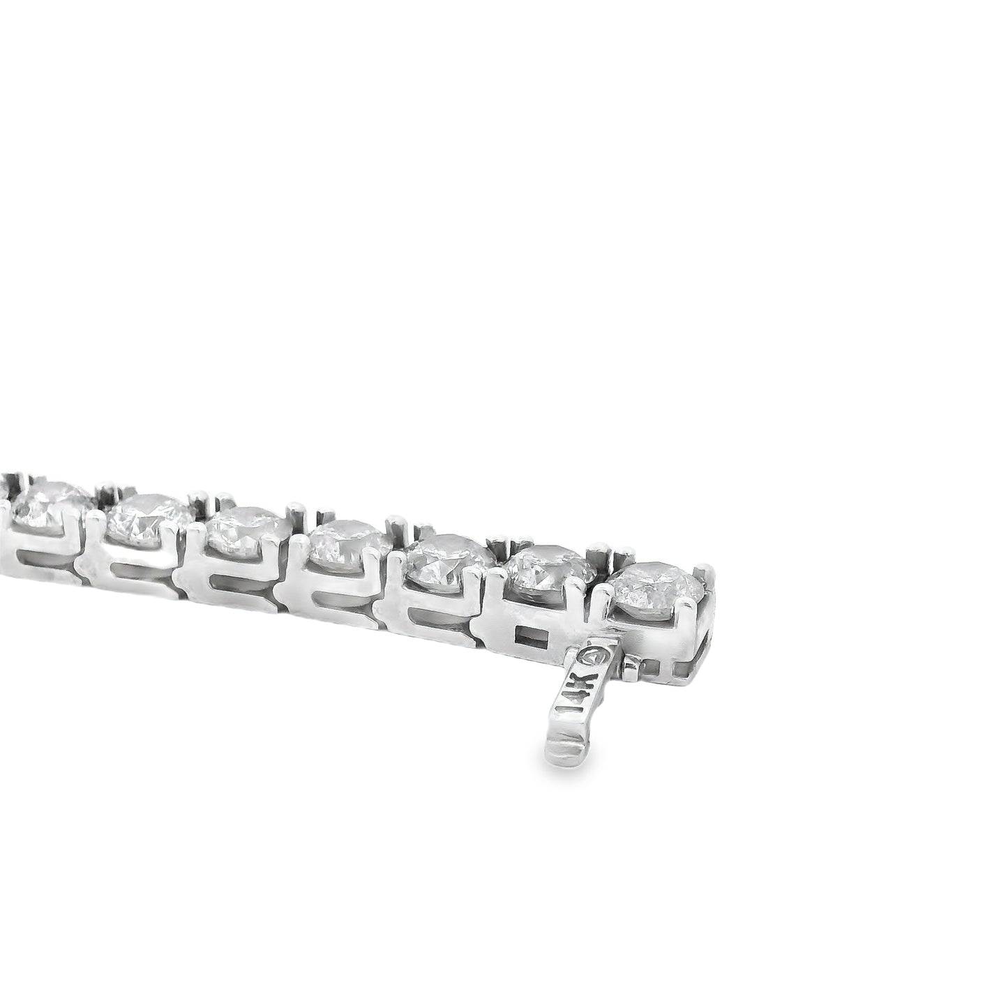 14k White Gold 21.08ctw Round Brilliant Diamond Tennis Bracelet