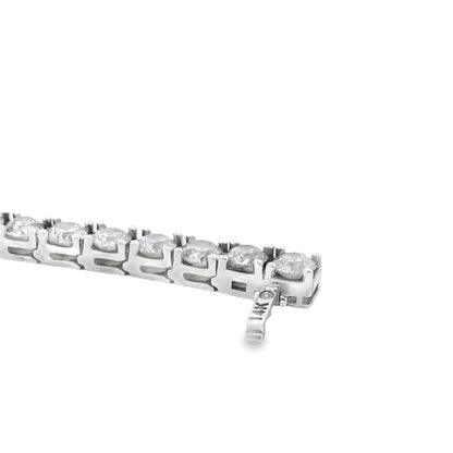 14k White Gold 21.08ctw Round Brilliant Diamond Tennis Bracelet