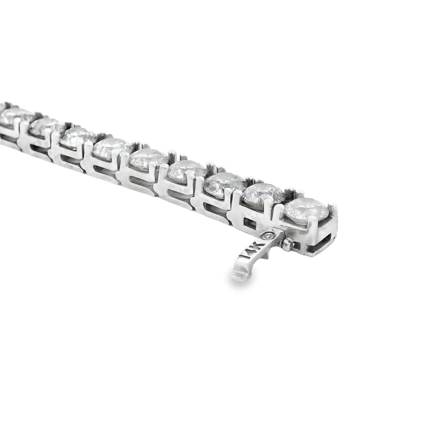 14k White Gold 21.08ctw Round Brilliant Diamond Tennis Bracelet