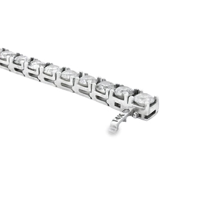 14k White Gold 21.08ctw Round Brilliant Diamond Tennis Bracelet