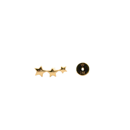 Gabriel and Co. 14k Yellow Gold Triple Graduating Stars Curved Stud Earrings