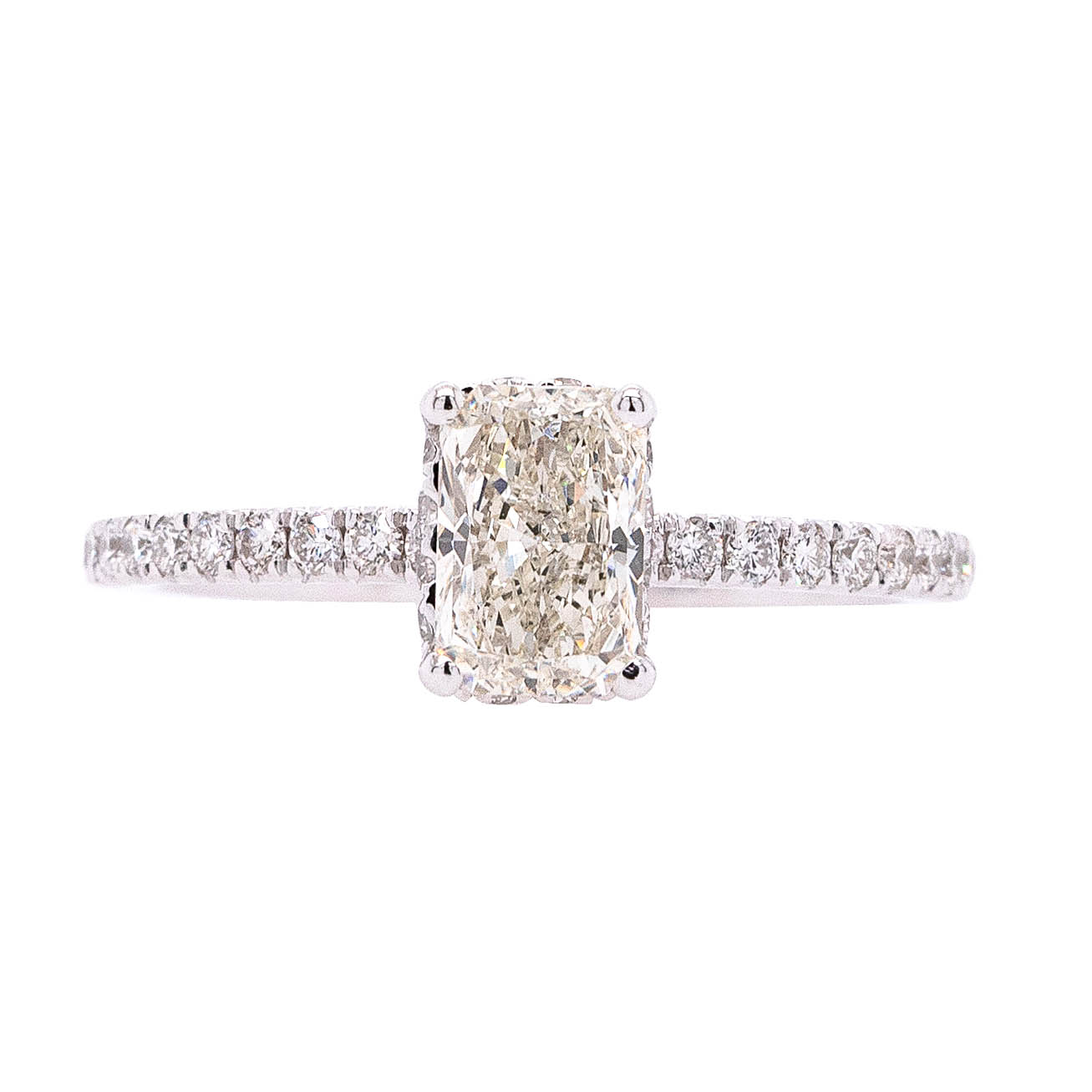 18k White Gold 1.01ct GIA Radiant Cut Diamond Engagement Ring