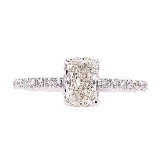 18k White Gold 1.01ct GIA Radiant Cut Diamond Engagement Ring