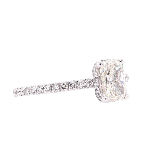 18k White Gold 1.01ct GIA Radiant Cut Diamond Engagement Ring