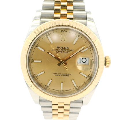 Rolex 126333 Datejust 18k Yellow Gold and Stainless Steel Factory Champagne Stick Dial