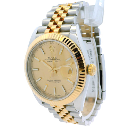 Rolex 126333 Datejust 18k Yellow Gold and Stainless Steel Factory Champagne Stick Dial