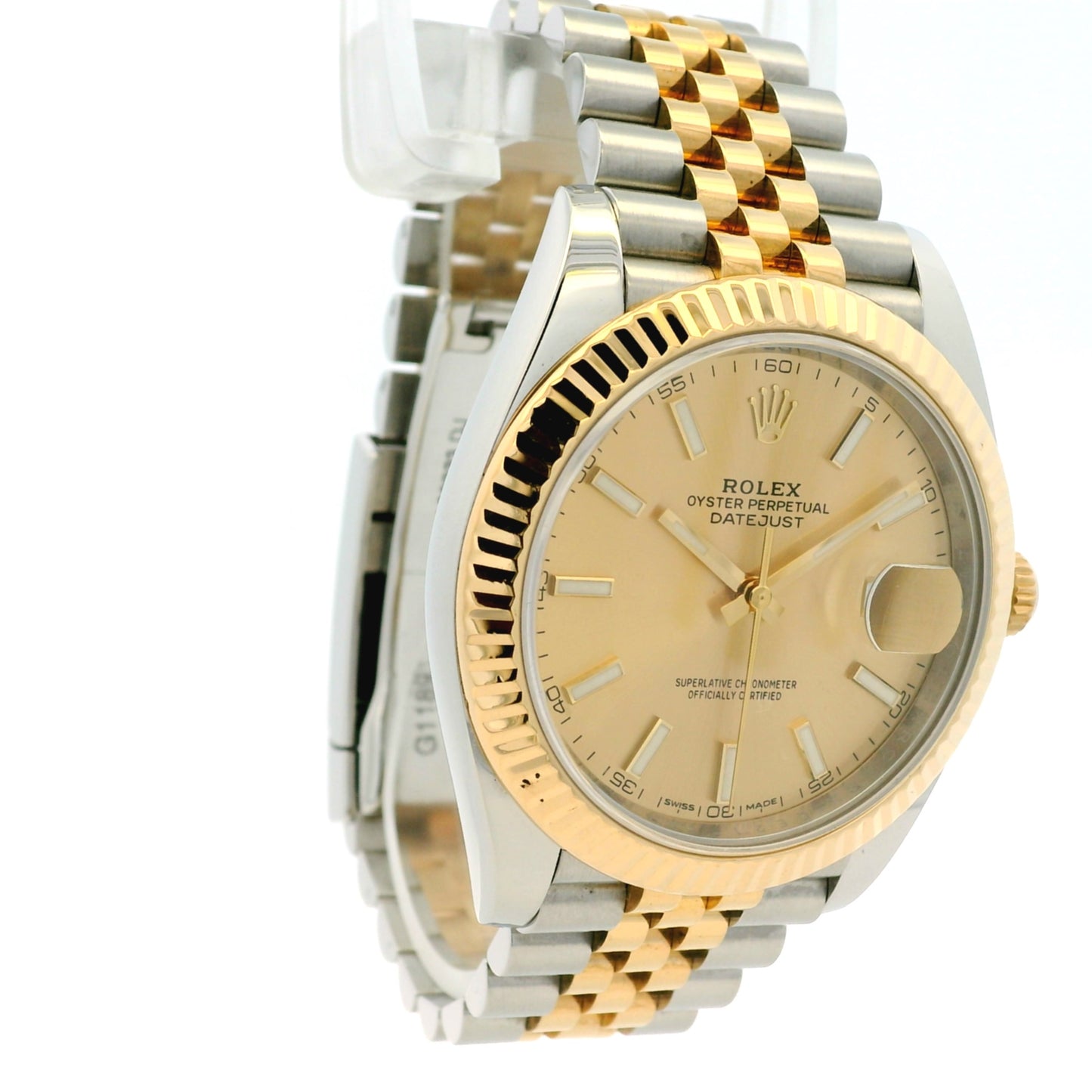 Rolex 126333 Datejust 18k Yellow Gold and Stainless Steel Factory Champagne Stick Dial