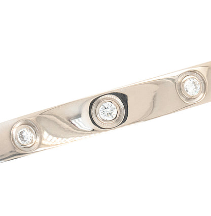 Cartier 18k White Gold 10 Natural Diamonds Love Bangle Bracelet