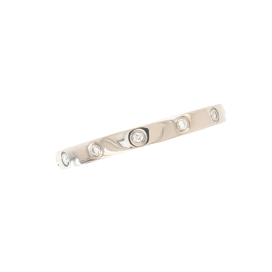 Cartier 18k White Gold 10 Natural Diamonds Love Bangle Bracelet