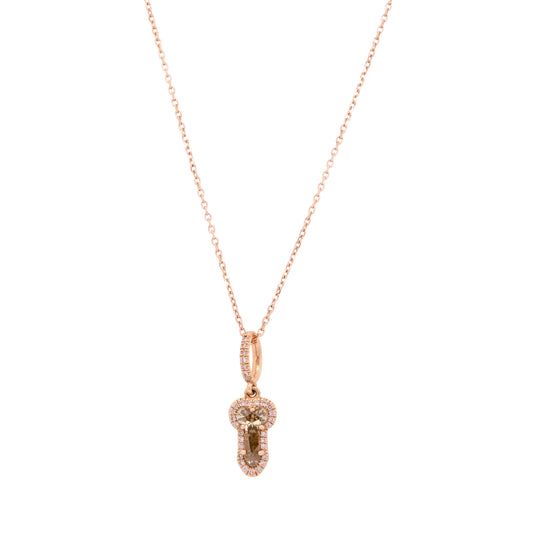 Natural Brown Penis Shape 0.83ctw Diamond Necklace