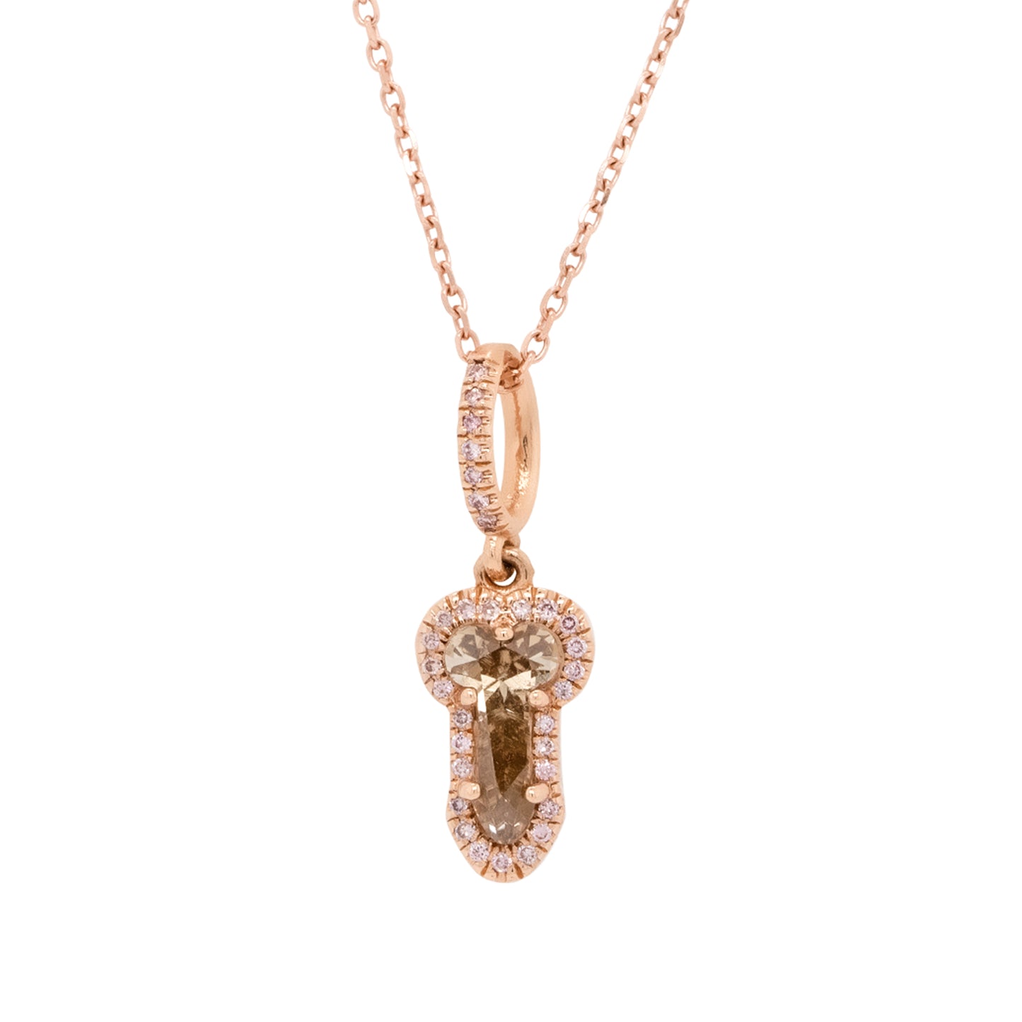 Natural Brown Penis Shape 0.83ctw Diamond Necklace