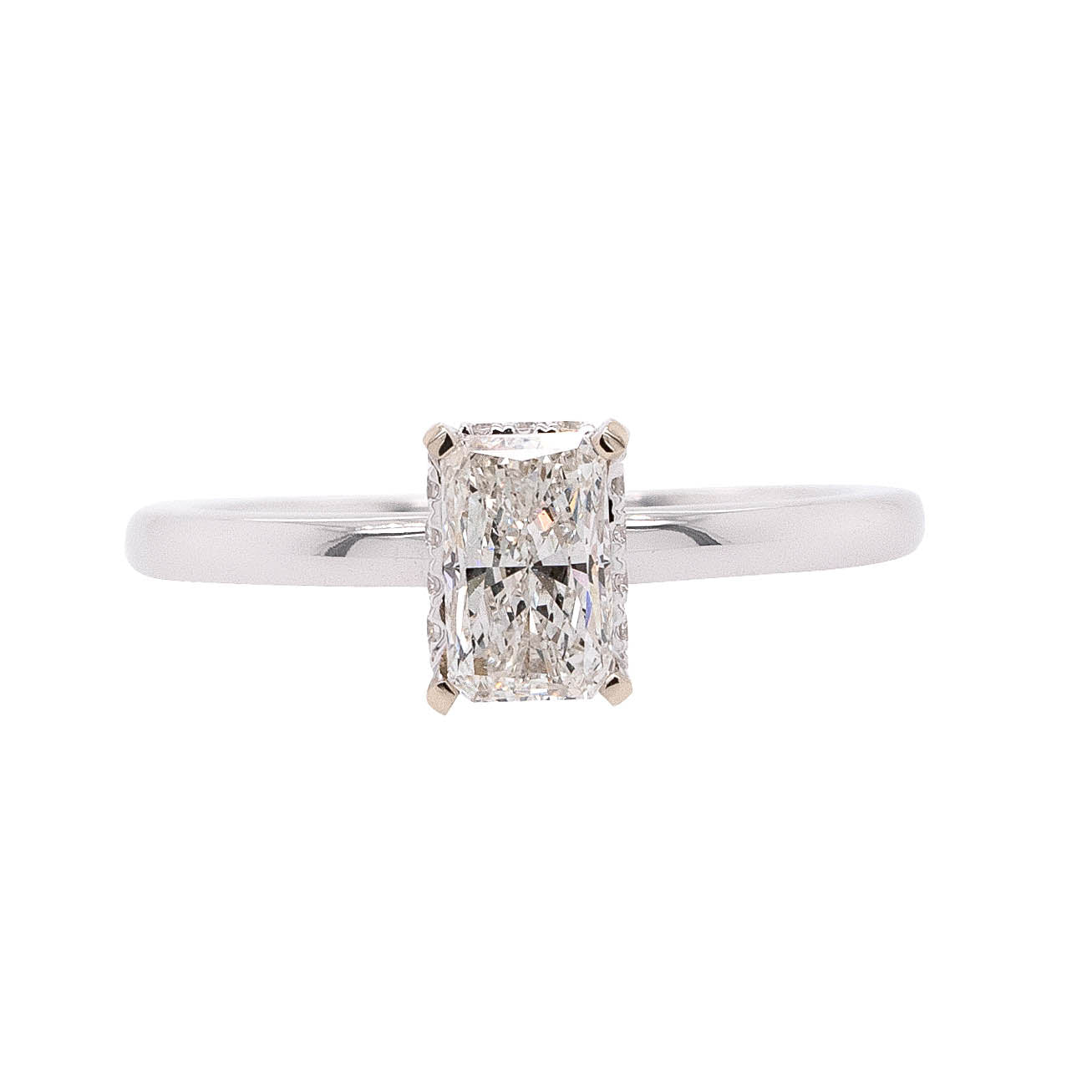 18k White Gold 0.70ctw GIA Radiant Cut Diamond Engagement Ring