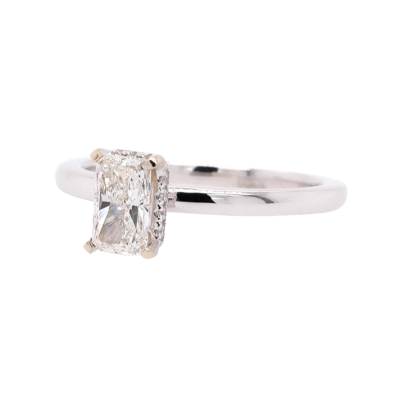18k White Gold 0.70ctw GIA Radiant Cut Diamond Engagement Ring