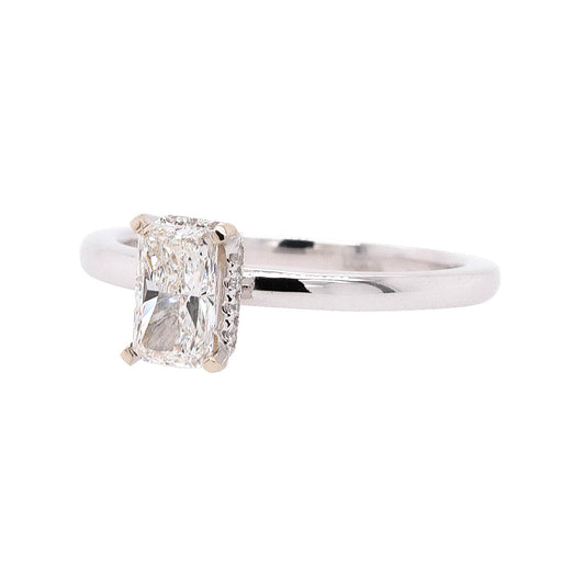 18k White Gold 0.70ctw GIA Radiant Cut Diamond Engagement Ring