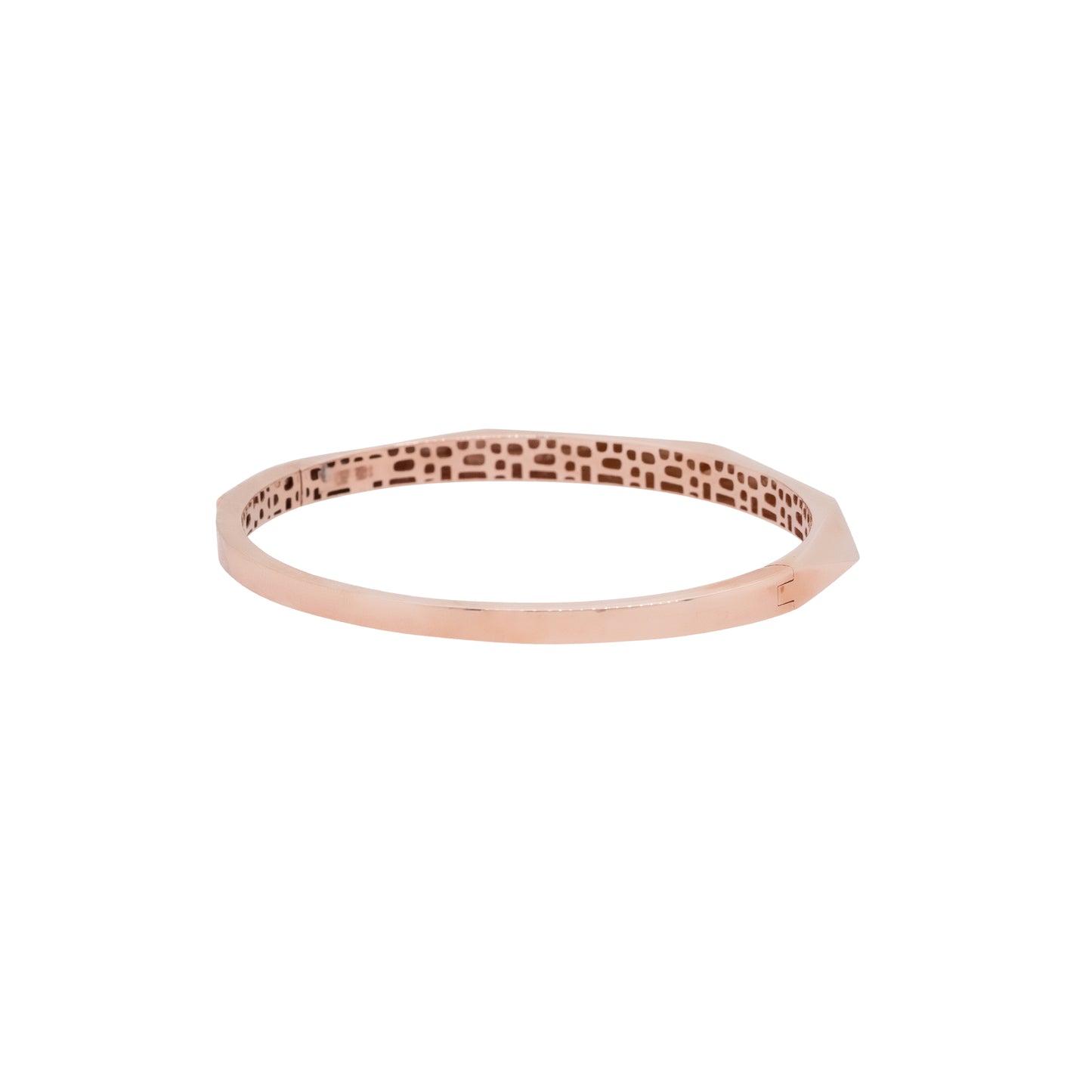 10k Rose Gold Faceted Plain Bangle Ladies Bracelet