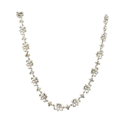 18k White Gold approx. 2.63ctw Diamond Floral Necklace 