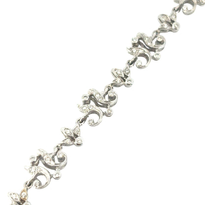 18k White Gold approx. 2.63ctw Diamond Floral Necklace 
