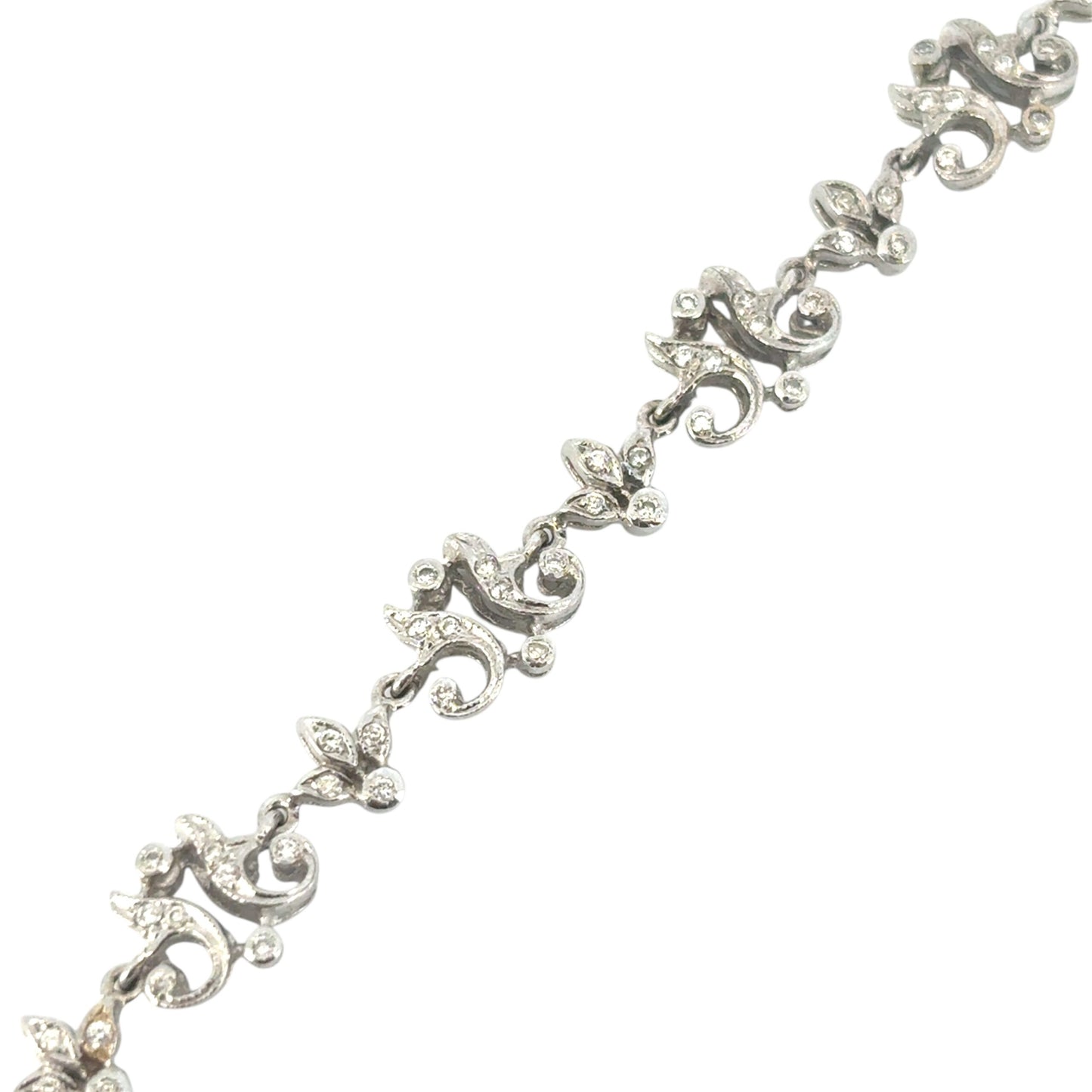 18k White Gold approx. 2.63ctw Diamond Floral Necklace 