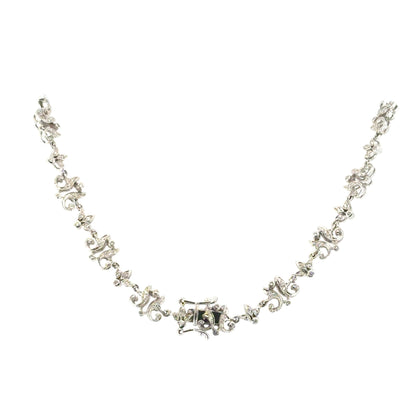 18k White Gold approx. 2.63ctw Diamond Floral Necklace 