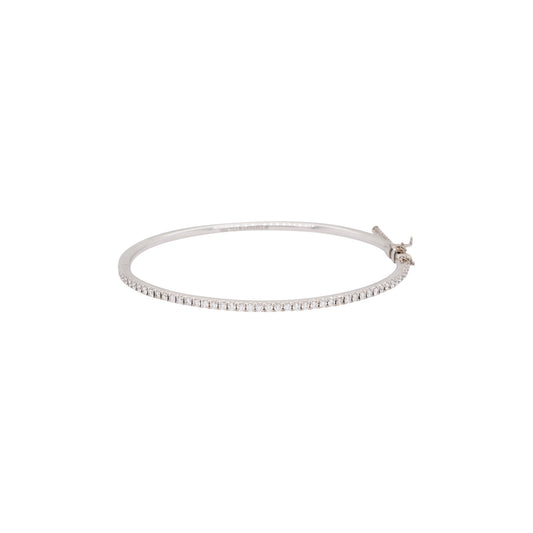 Tiffany & Co. 18k White Gold 0.67ctw Diamond Pave Ladies Bangle Bracelet